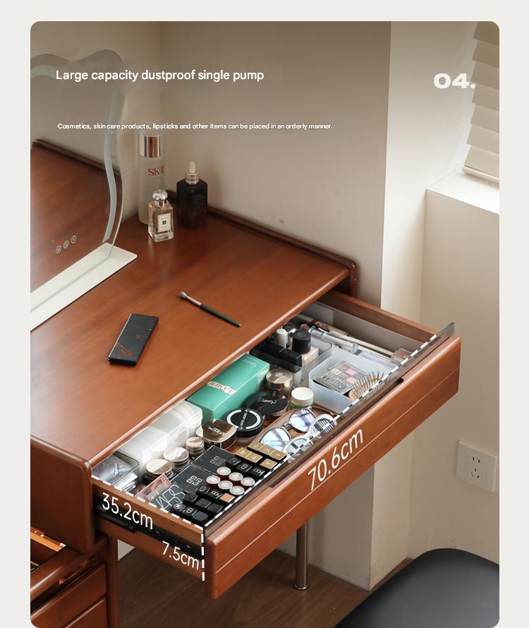 Poplar Solid Wood Bauhaus Multi Functional Dressing Table