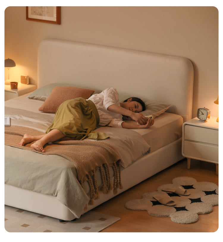 Floor-standing soft bed Cream Style Technology Cloth<