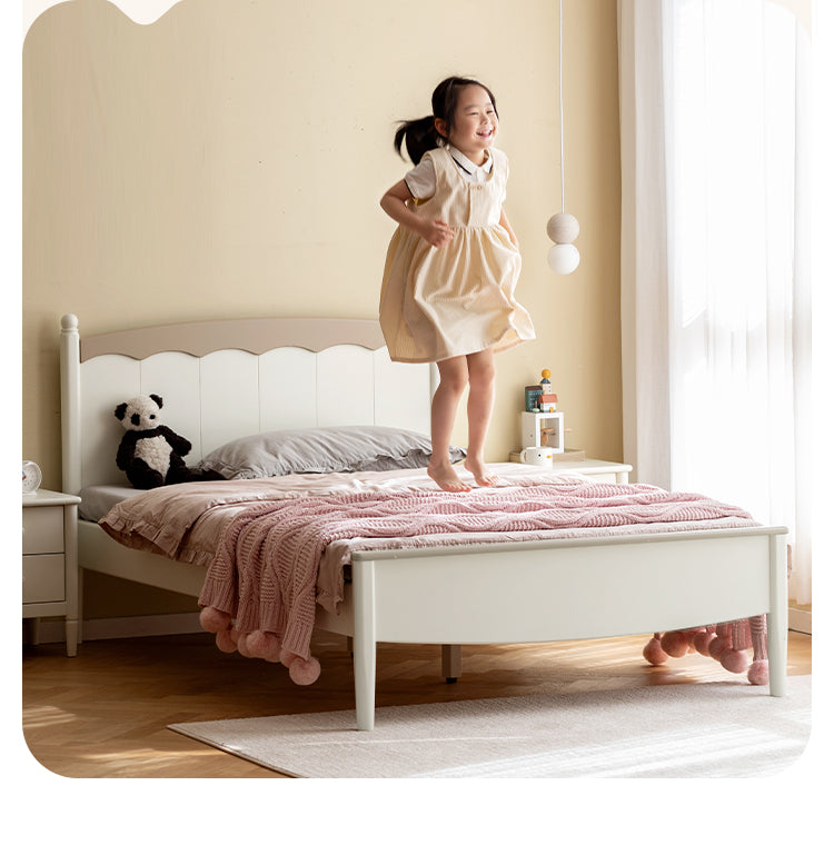 Poplar Solid Wood Children's Modern Bed<