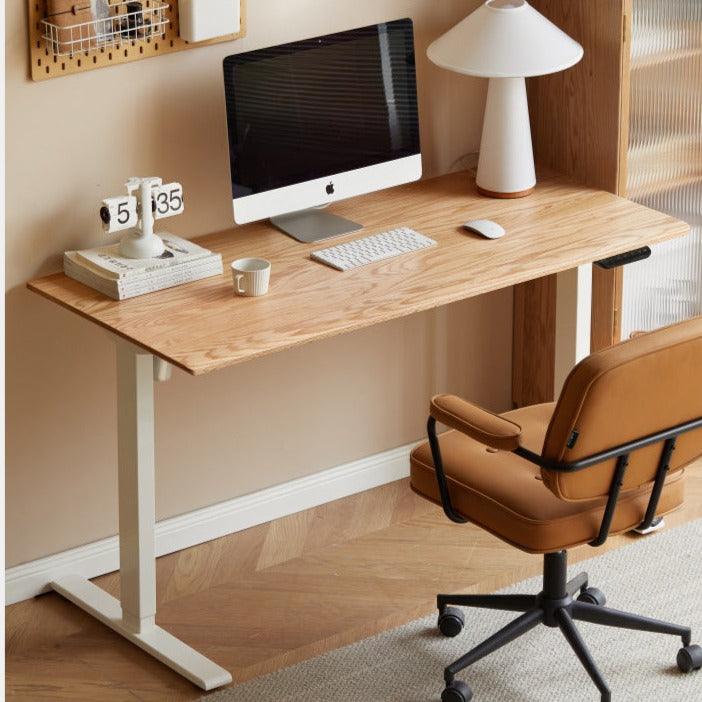 Oak solid woof standing desk, Sit-Stand electric lift Table-