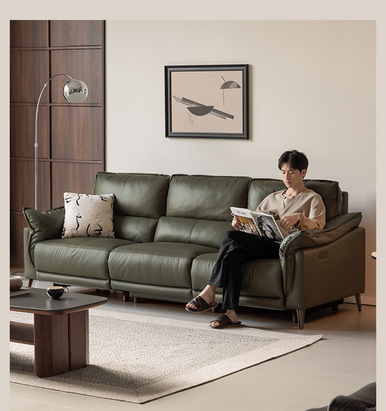 Genuine Leather Italian Style Zero-Wall Electric Recliner Sofa