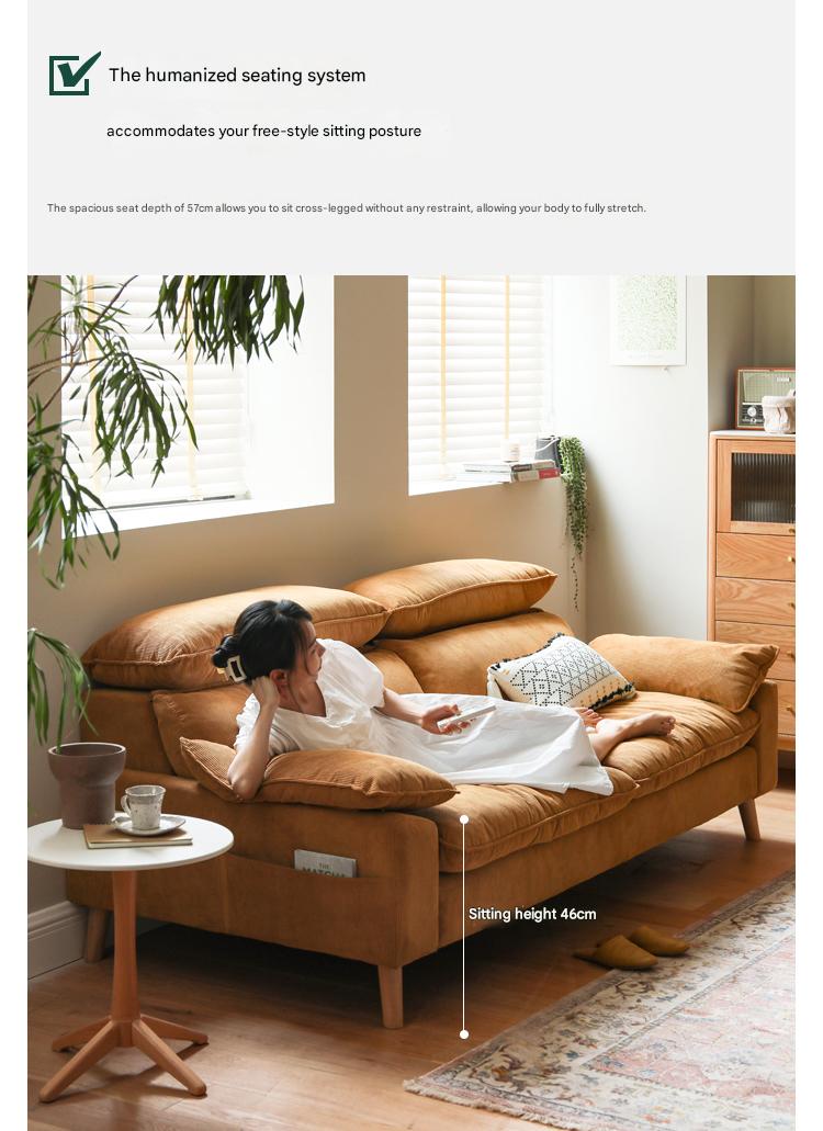 Ash Fabric Sofa Living Room