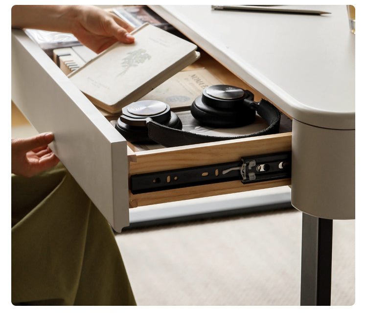 Poplar Solid Wood Modern Rock Board Computer Desk