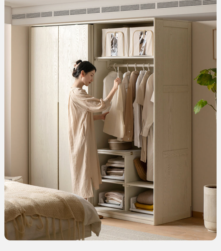 Solid oak store corner wardrobe