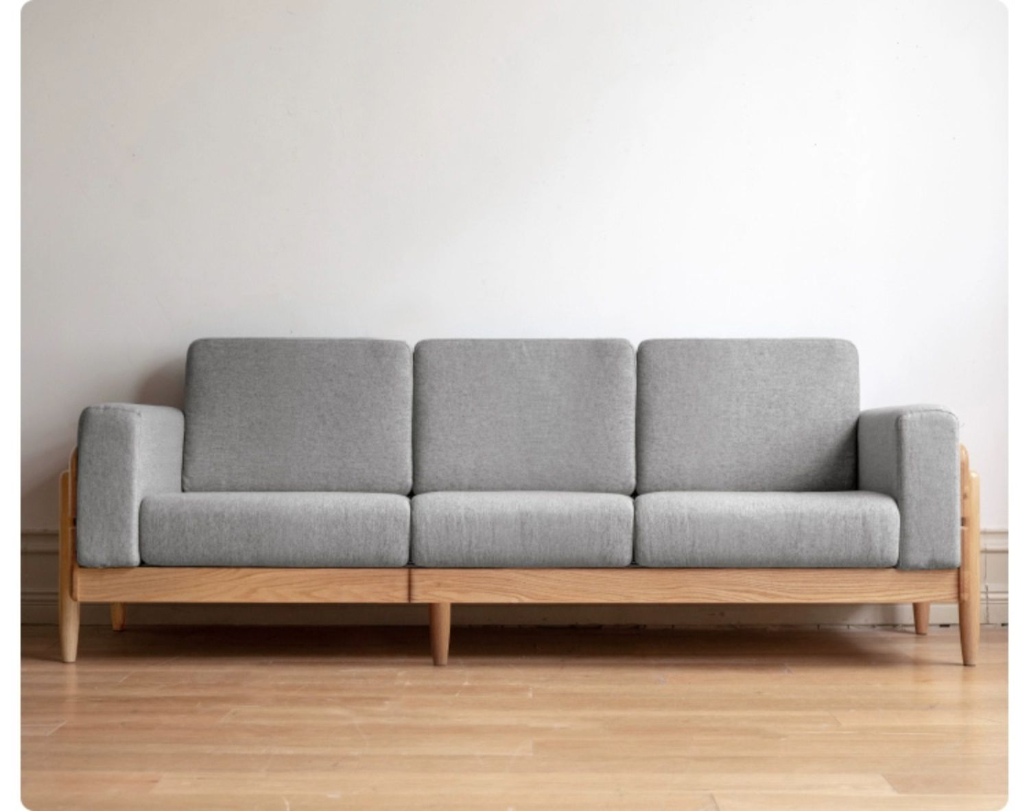 Ash Solid Wood Fabric Sofa)