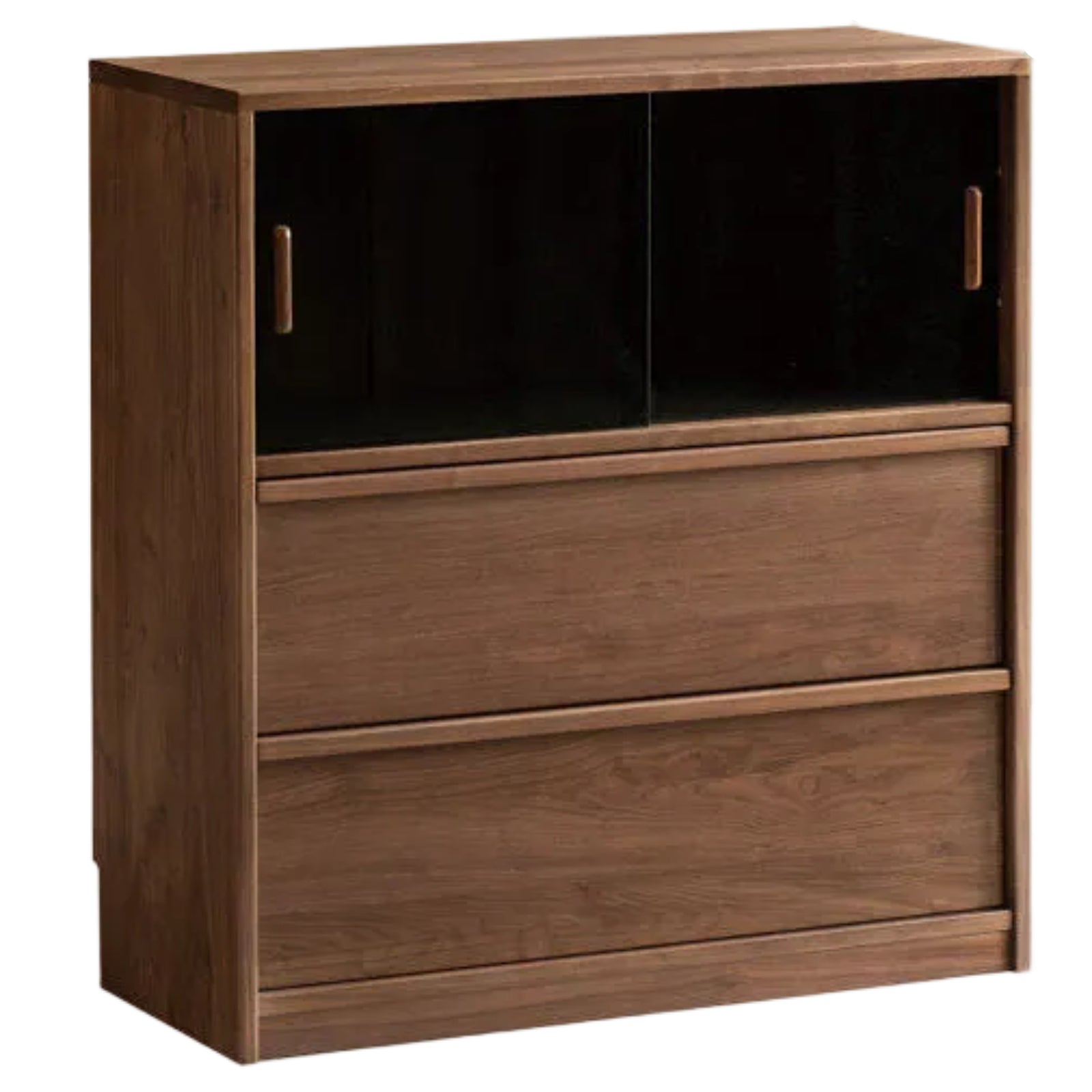 Black Walnut Solid Wood Italian Light Luxury TV Cabinet