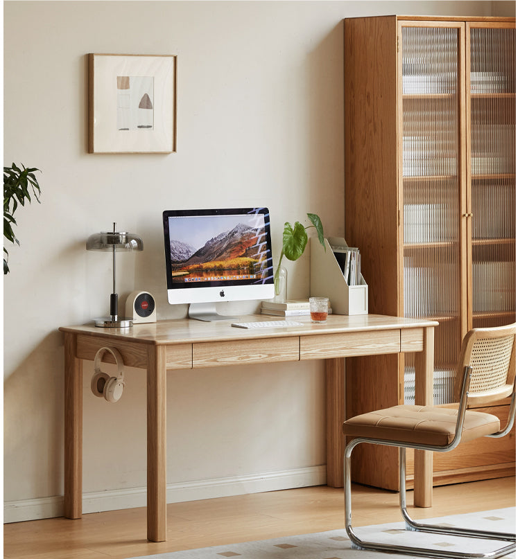 Ash Solid Wood Modern Multifunctional Office Desk