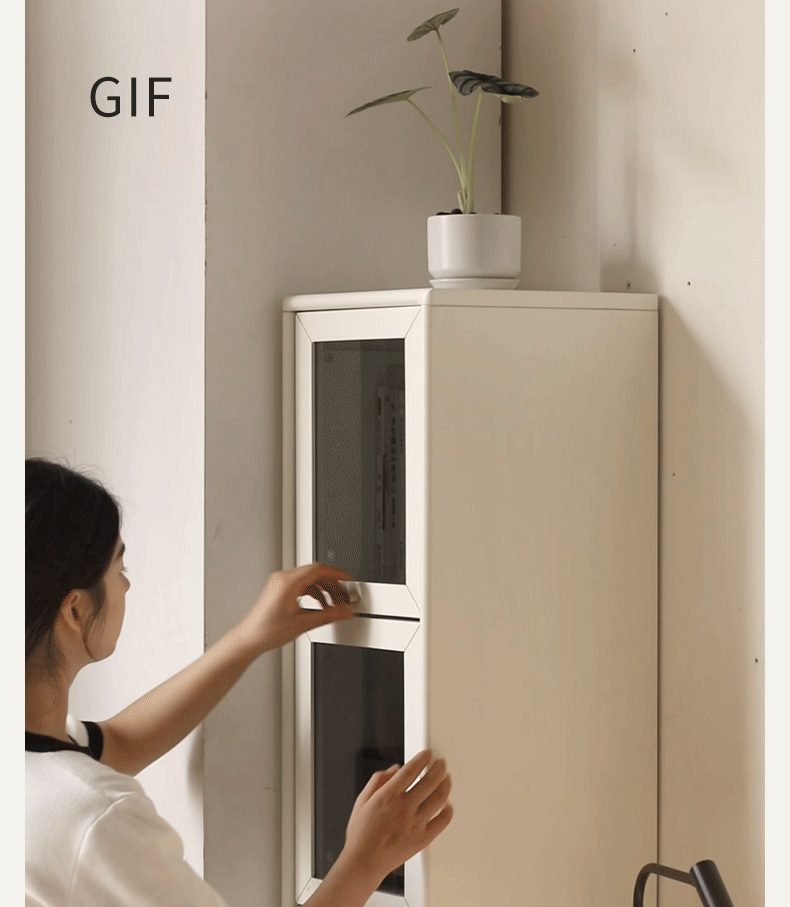 Solid Rubberwood Cream-Style Bookcase