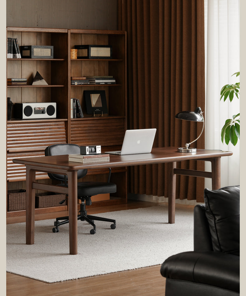 Black Walnut Solid Wood Modern Office Desk