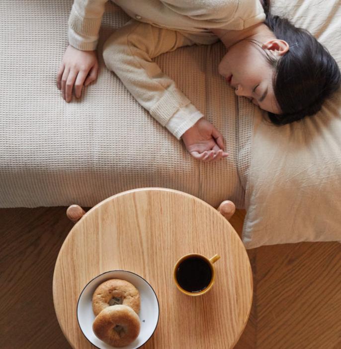 Oak Solid Wood Removable Small Round Table