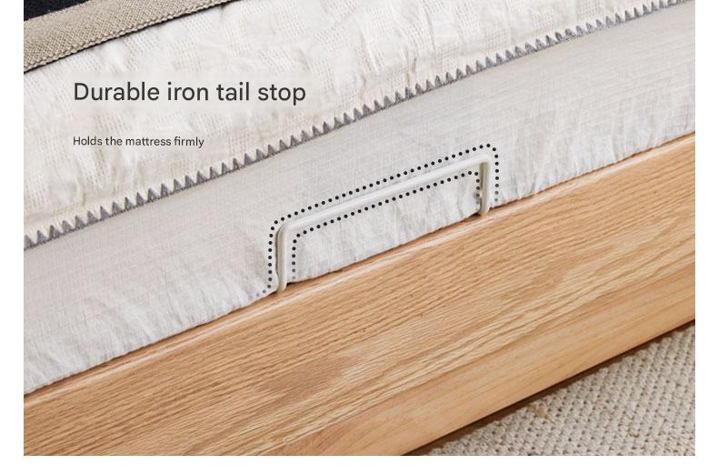 Oak solid wood platform bed, headboard-free bed suspension bed.