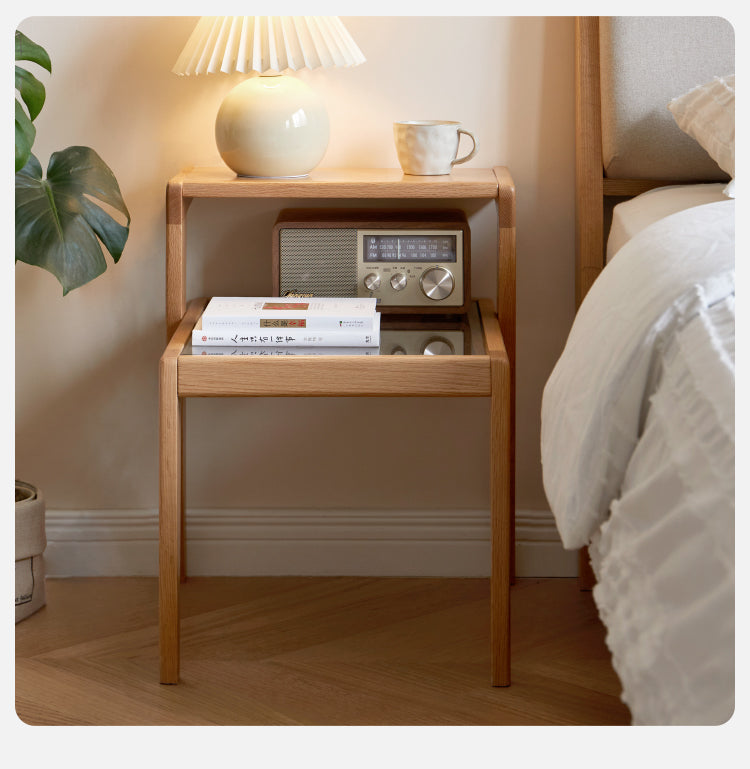 Oak solid wood Nightstand, side table.