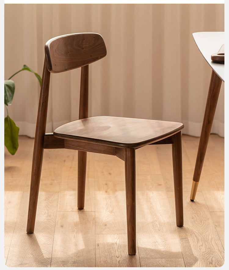 2 pcs set- Black walnut solid wood chair-