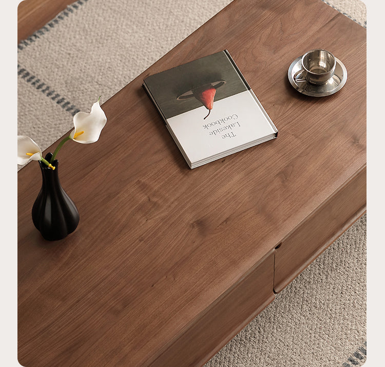 Black Walnut Solid Wood Modern Coffee Table