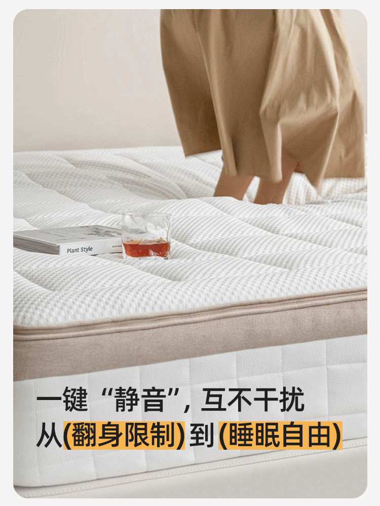 Zero-Glue Adjustable Spring Latex Mattress — Thick and Anti-Mite Support