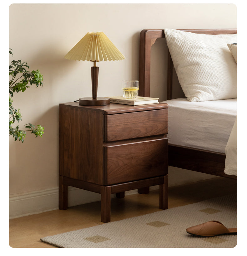 Black walnut, Ash solid wood bedside storage cabinet