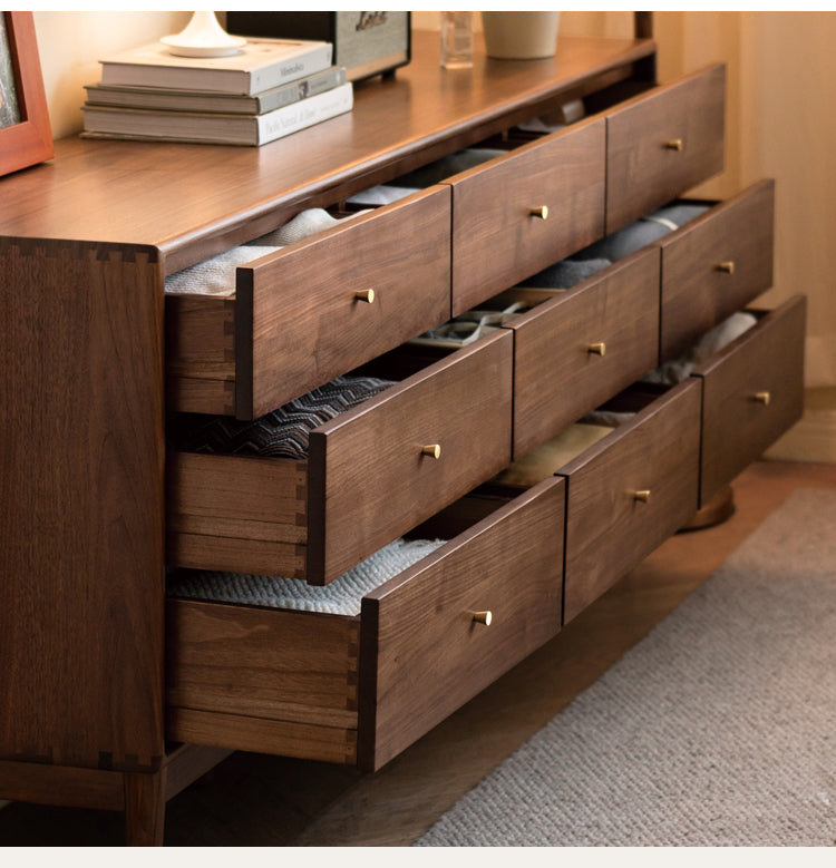 Black Walnut solid wood drawer, modern porch cabinet)