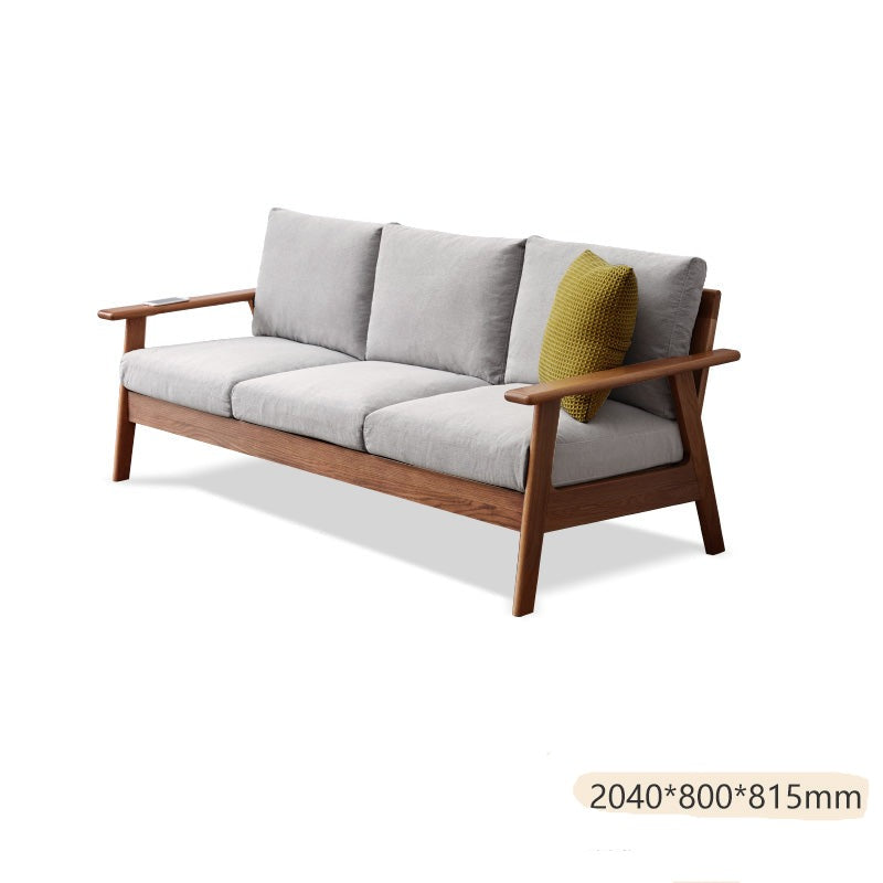 Sofa  Oak solid wood fabric cushion +