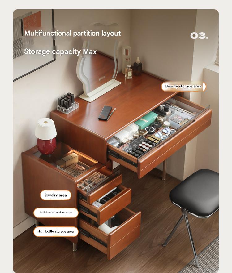 Poplar Solid Wood Bauhaus Multi Functional Dressing Table