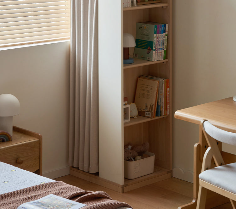 Birch solid wood children's ultra-narrow bedside bookcase integrated wardrobe