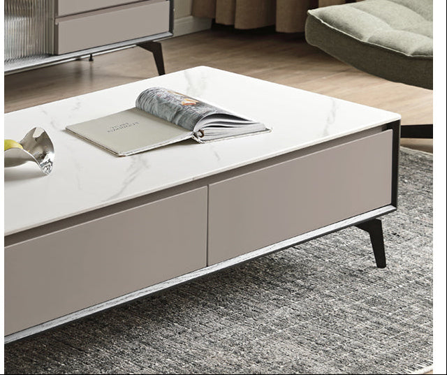 Tulipwood Solid Wood Coffee Table Rock Slab