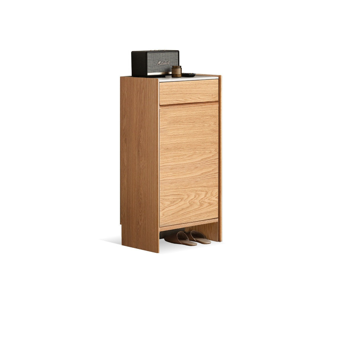 Poplar, Oak solid wood slate entrance shoe cabinet: