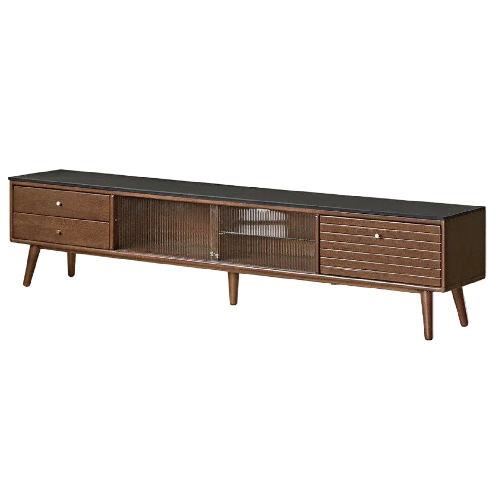 Solid Rubberwood Scandinavian TV Stand