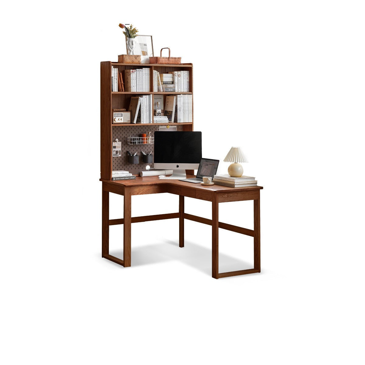 Solid wood deals corner computer desk