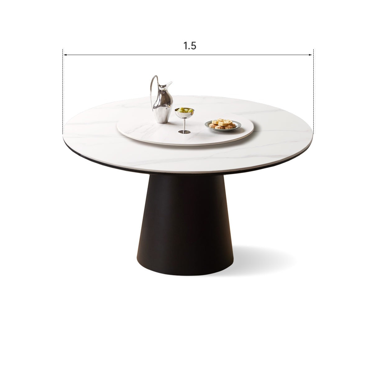 Black walnut solid wood,rock slab round dining table"