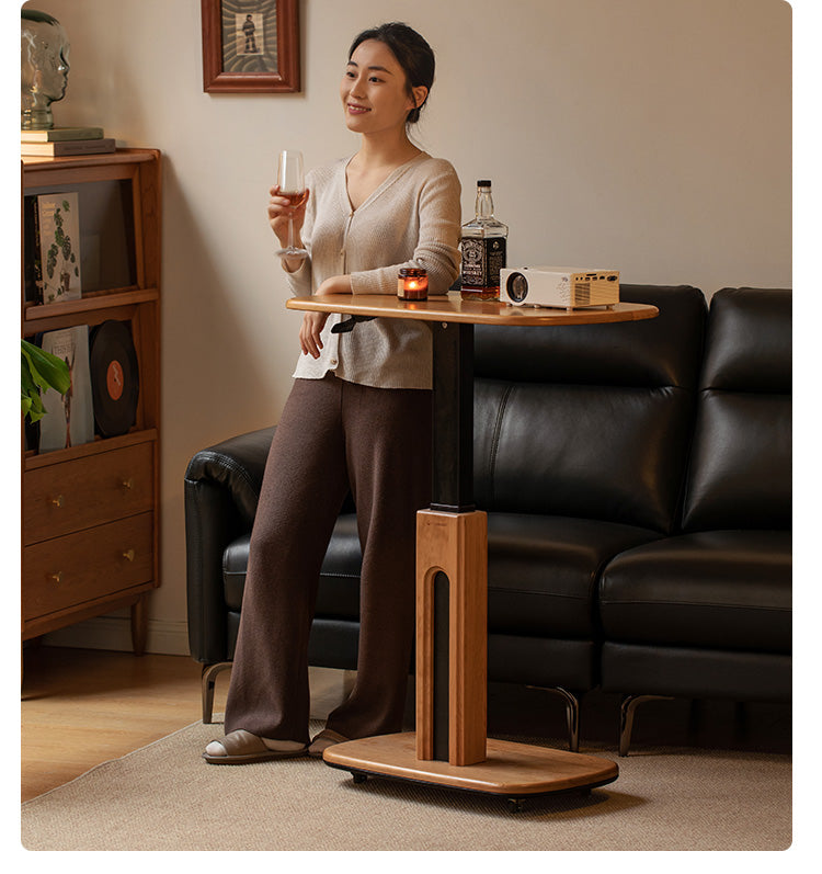 Cherry, Oak Solid Wood Lift Side Table