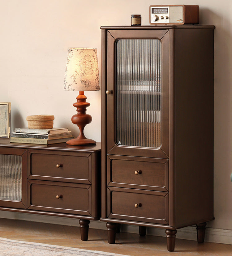 Poplar Solid Wood American Retro Side Cabinet,