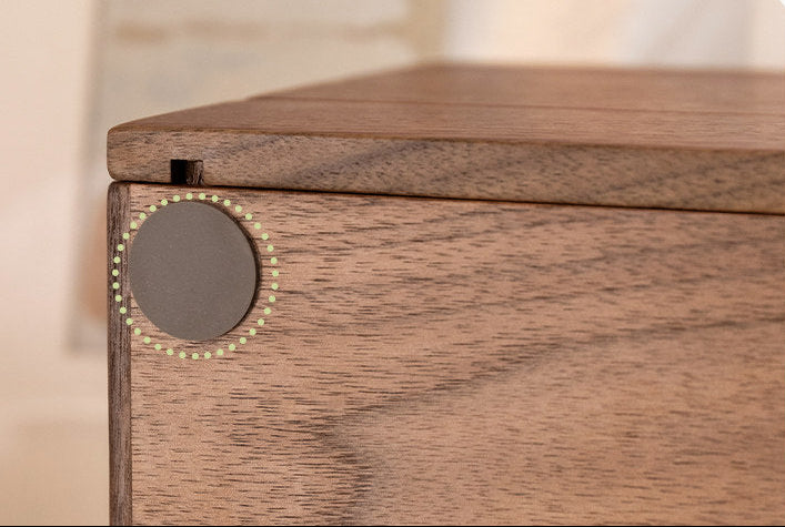 Black Walnut Solid Wood Jewelry Box with Large Capacity for Earrings and Necklaces