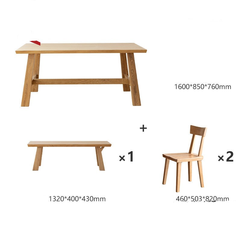 Ash solid wood Farmhouse style natural edges Dining table ,