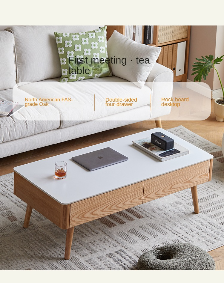 Oak, Beech solid wood slate coffee table simple modern "