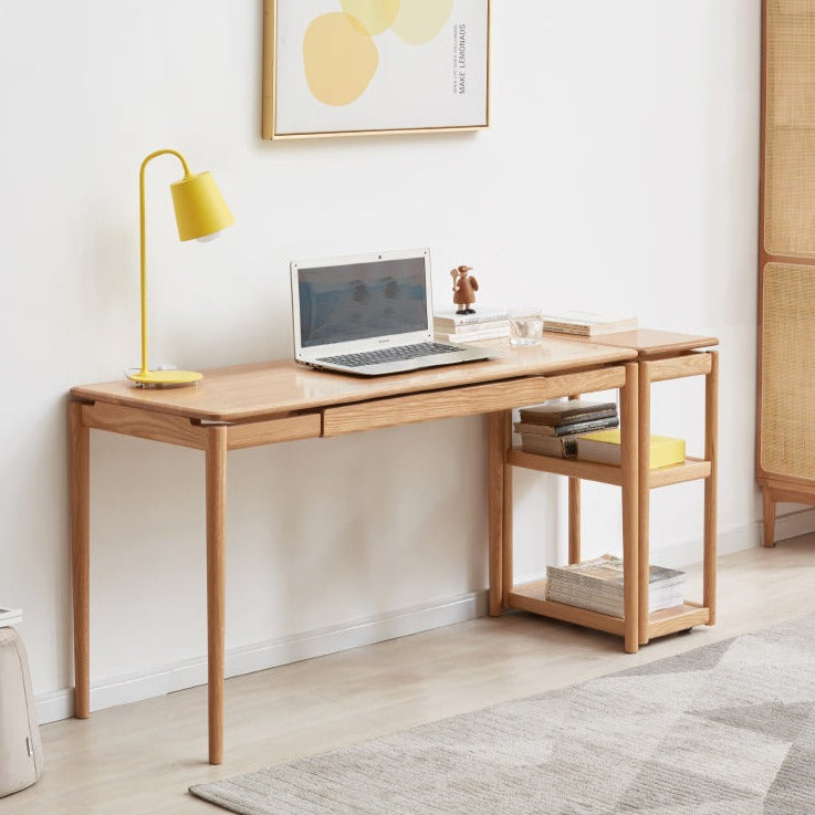Ash Solid Wood office Desk Side Table Combination -