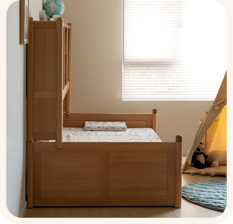 Beech Solid Wood Children's Cabinet Integrated Bed