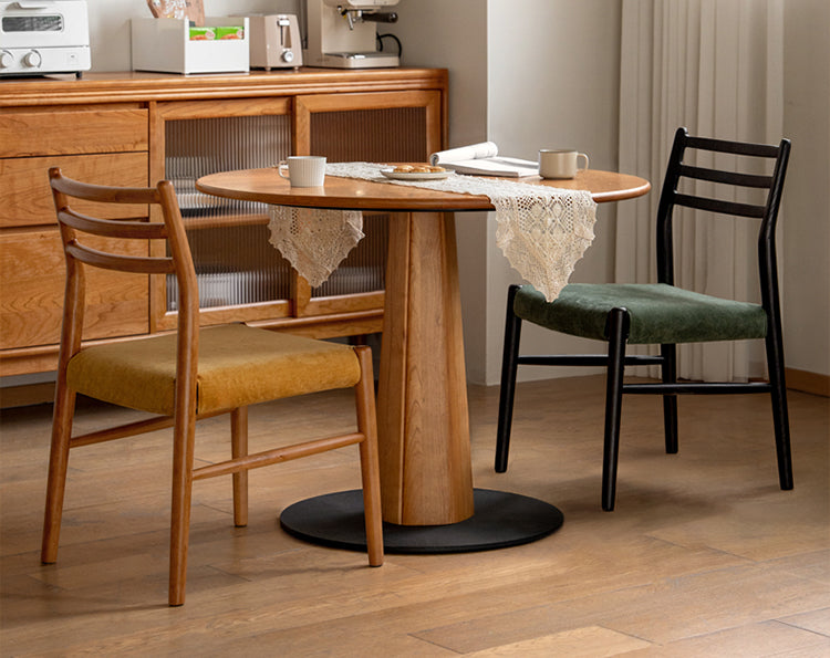 Set 4 pcs Cherry, Ash Solid Wood Artistic Retro Style Dining Chair