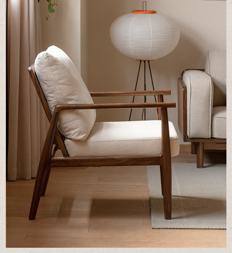 Ash Solid Wood genuine leather, fabric Sofa Chair