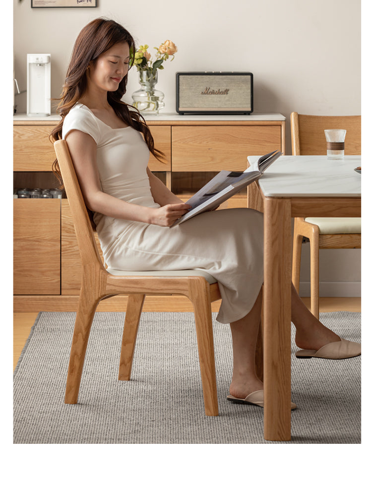 4 pcs -Oak Solid Wood Dining Chair Modern Style