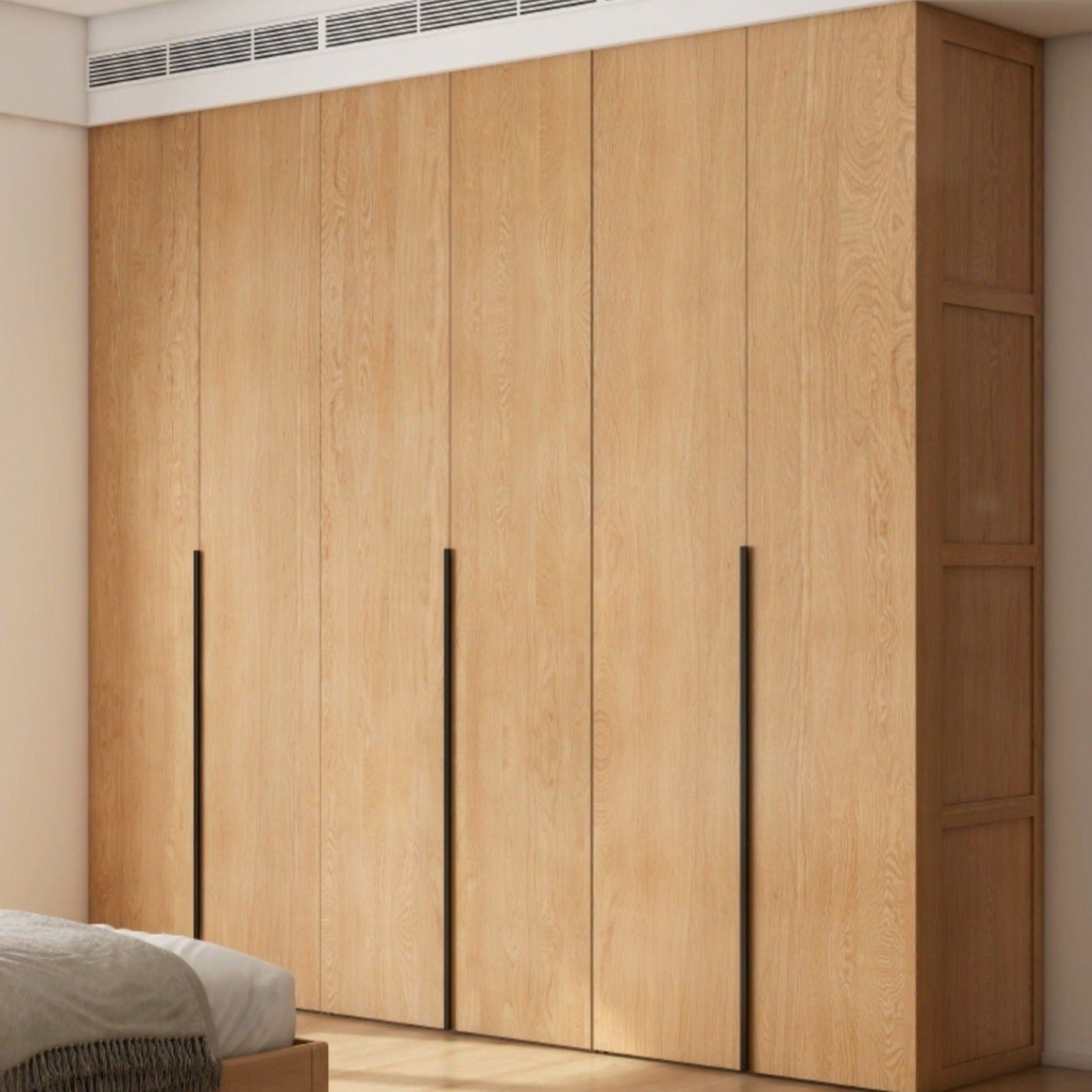 Oak solid wood high wardrobe modern-
