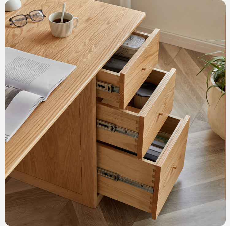 Oak Solid Wood Modern Minimalist Office Desk -