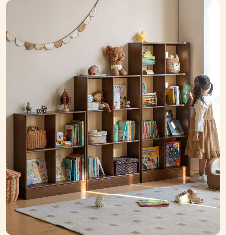 Solid Rubberwood Retro Style Children's Bookcase