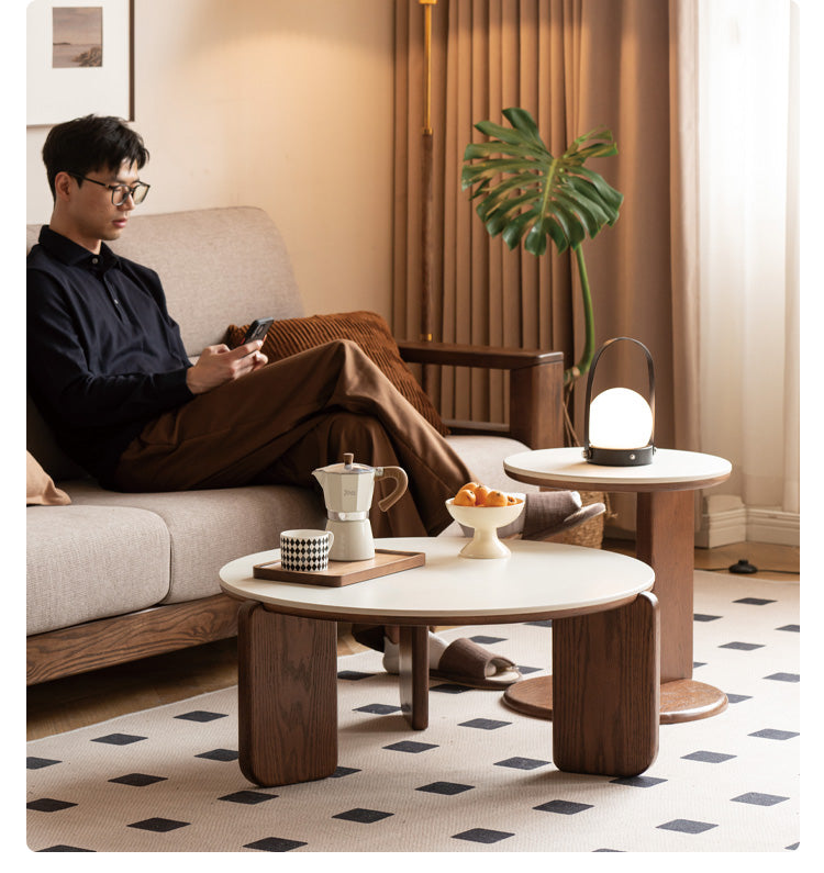 Oak, ash, poplar solid wood Slate coffee table :