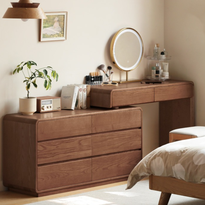 Ash Solid Wood Telescopic Dressing Table