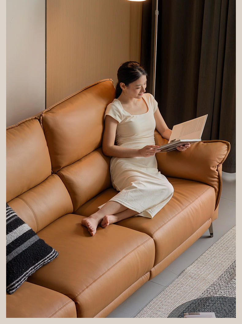 Genuine Leather Italian Style Zero-Wall Electric Recliner Sofa