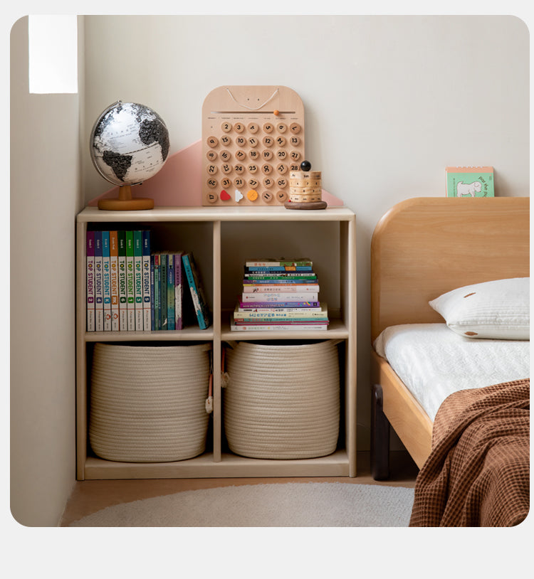 Berch solid wood bookshelf children's  home storage rack lattice cabinet toy cabinet"