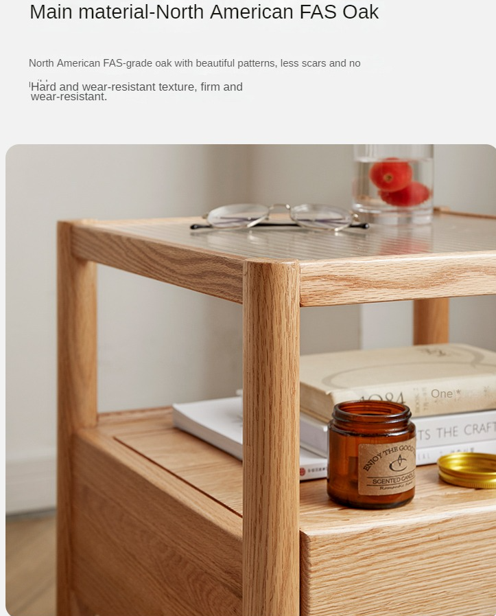 Oak solid wood nightstand Japanese style "