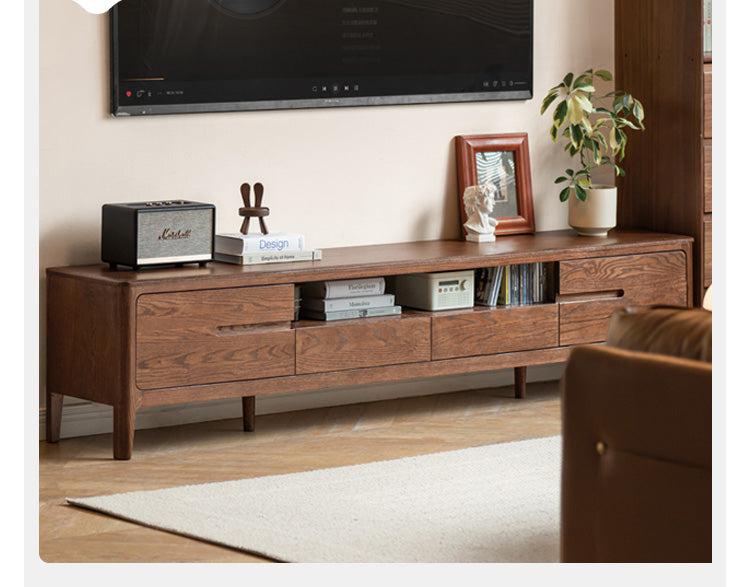 Oak Solid Wood Nordic Floor TV Cabinet-