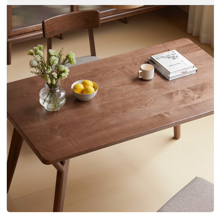 Ash Solid wood dining table rectangular walnut color "