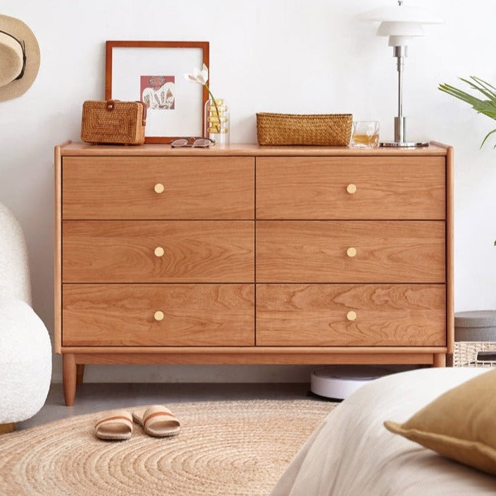 Cherry solid wood chest of drawers)